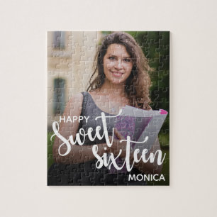 Personnalisé Joyeux Sucré 16   Puzzle d'anniversai