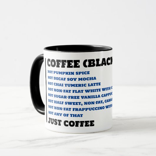 PERSONNALISÉ JUSTE CAFÉ NOIR MUG (Devant gauche)