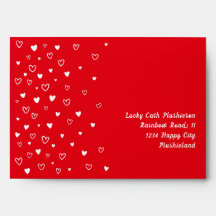 Personnalisé Kawaii mignon Coeurs Rouges Courrier