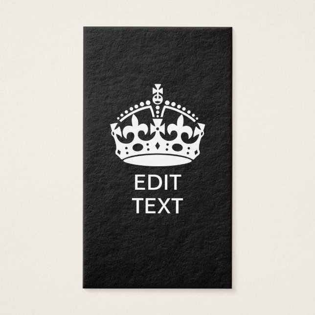 Personnalisé KEEP CALM CROWN Modifier le texte (Devant)