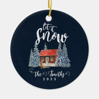 Personnalisé Laisser la neige Ornement