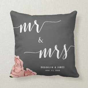 Personnalisé M. Et Mme Chalkboard Mariages Coussin
