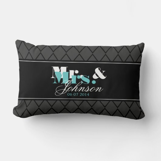Personnalisé M. et Mme newlyweds lumbar coussin (Recto)