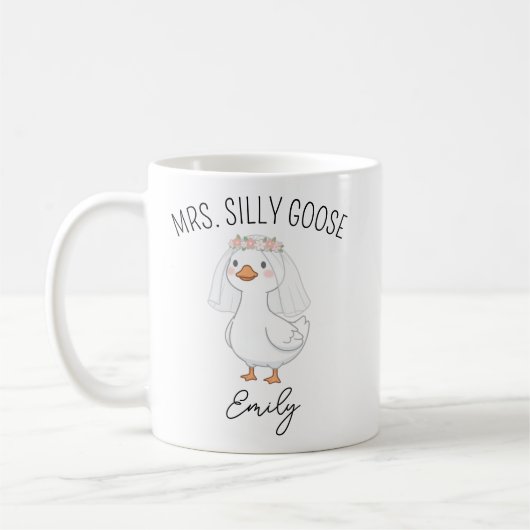 Personnalisé M. et Mme Silly Goose Mariage Mug Eng (Gauche)