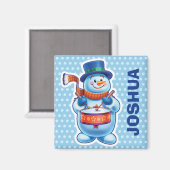 Personnalisé Magnet Christmas Snowman personnages. (Recto/Verso)