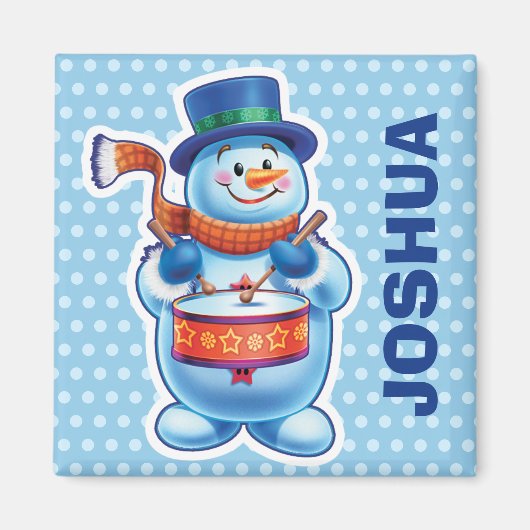 Personnalisé Magnet Christmas Snowman personnages. (Devant)