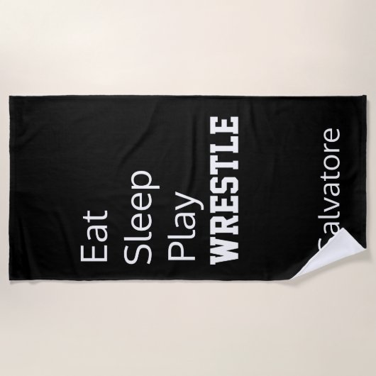 Personnalisé mangez, dormez, jouez la serviette de (Devant)