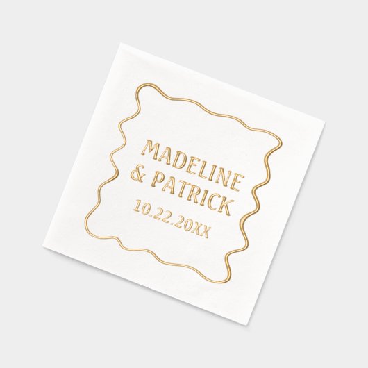 Personnalisé Mariage moderne Wavy Border Party (Gauche)