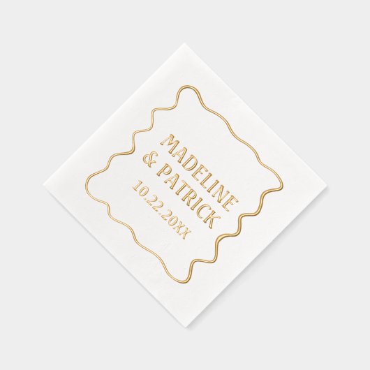 Personnalisé Mariage moderne Wavy Border Party (Droite)
