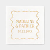 Personnalisé Mariage moderne Wavy Border Party (Recto)