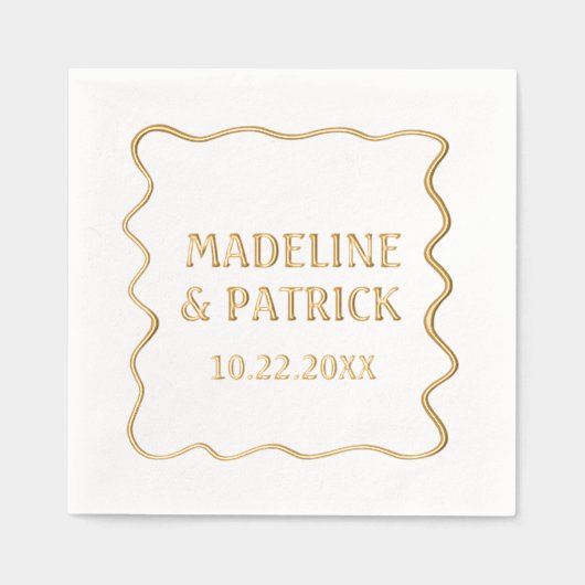 Personnalisé Mariage moderne Wavy Border Party (Recto)