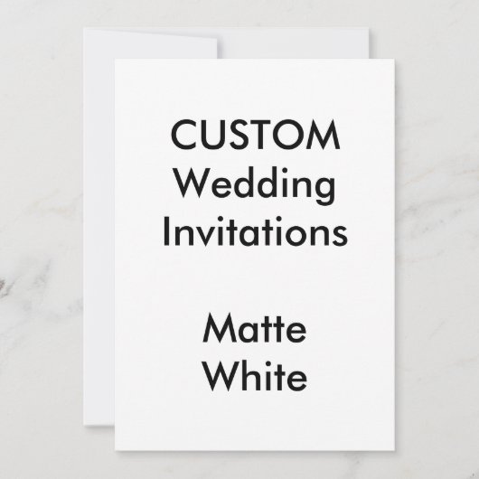 Personnalisé MATTE BLANC Invitations de mariage 5" (Devant)