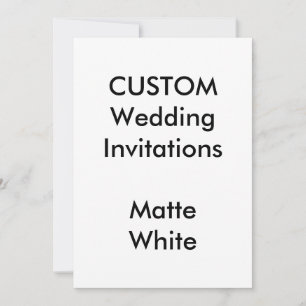 Personnalisé MATTE BLANC Invitations de mariage 5"