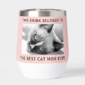 Personnalisé Meilleur Chat Maman Jamais Photo Rose (Arrière)