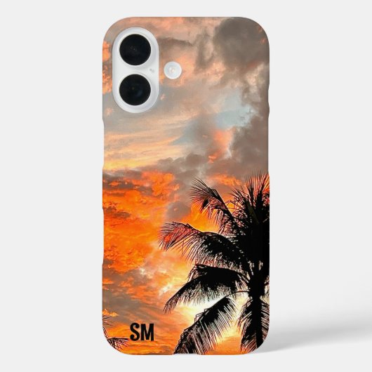 Personnalisé Miami Sunset Sturdy Apple coque iphon (Verso)