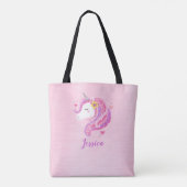 Personnalisé mignon rose fille Unicorn Sac fourre- (Dos)