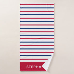 Personnalisé minimaliste rayures rouge et bleu mod