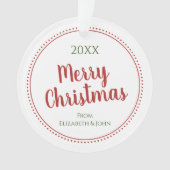 Personnalisé Moderne Joyeux Noël Bordure Dotée (devant)