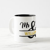 Personnalisé Mr & Mrs Mug avec des noms personnali (Devant gauche)