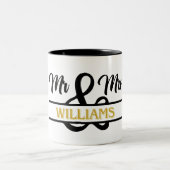 Personnalisé Mr & Mrs Mug avec des noms personnali (Centre)