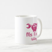 Personnalisé Ms Fixer It Wrench Hand Coffee Mug (Devant droit)