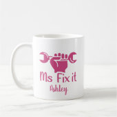 Personnalisé Ms Fixer It Wrench Hand Coffee Mug (Gauche)