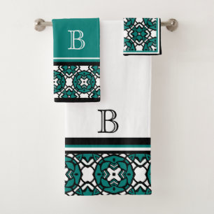 Personnalisé noir blanc Turquoise vert Oriental Mo
