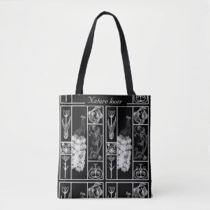 Personnalisé noir et blanc élégant sac nature