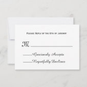 Personnalisé noir et rouge RSVP Mariage damassé V0 (Dos)