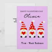 Personnalisé Nom Carte Gnomes de la Saint-Valentin (Devant / Derrière)