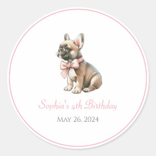 Personnalisé Nom Coquette Frenchie Sticker d'anniv