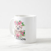 Personnalisé Nom Cute Sloth Mug Maman Infirmière C (Devant gauche)