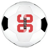 Personnalisé Nom et Numéro Cool Modern Red Soccer  (Tourné)