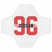 Personnalisé Nom et Numéro Cool Modern Red Soccer  (Plat)