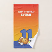 Personnalisé Nom Garçon 11e anniversaire Balles de (Serviette à main)