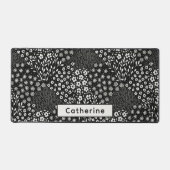 Personnalisé Nom noir blanc Floral Granny Chic Off (Recto)