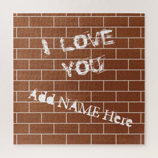 Personnalisé Nom Puzzle - Un mur de briques - Je t (Vertical)