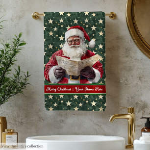 Personnalisé Nom Santa Claus Serviette de bain ens