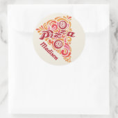 Personnalisé Nom Stylisé autocollants de pizza (Sac)