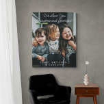 Personnalisé Nous t'aimons Grand-Père grand-mère P<br><div class="desc">Personnalisé We Love You Grandma and Grandpa Photo avec Script Typography Canvas (tout le texte peut être customisé)</div>