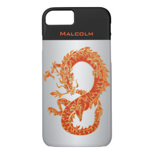 Personnalisé Orange Dragon iPhone 7 Coque