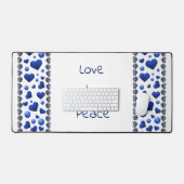 Personnalisé, parties scintillant bleue coeur lanc (Clavier et souris)