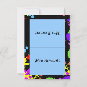 Personnalisé, Peinture néon, Table, Cartes d'escor