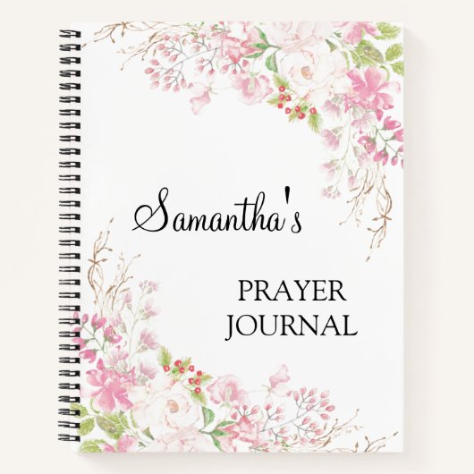 Personnalisé Pink floral Bible Verse Carnet (Devant)