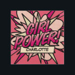 Personnalisé POUVOIR DE FILLE Comic Livre Pop Art<br><div class="desc">Personnalisez le nom pour créer un super cool et la bande dessinée pop art GIRL POWER superhero mur art. Un grand cadeau pour vous, vos amis ou votre famille. Un design cool, tendance et amusant qui met le fouet, zap, pow dans votre journée. Conçu par ComicBookPop© Pour d'autres grands cadeaux...</div>
