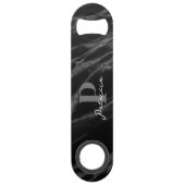 Personnalisé Premier Nom Chic Marbre de luxe Noir (Devant)