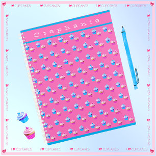 Personnalisé Pretty Rose et Blue Cupcake
