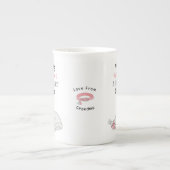 Personnalisé Purfé Chat de Noël Bone Chine Mug (Devant)