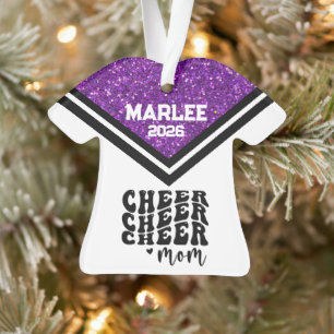Personnalisé Purple & Black Cheer Ornament
