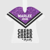 Personnalisé Purple & Black Cheer Ornament (dos)